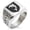 Silver, variant on Stainless Steel Dolphin Diligence Coat of Arms Shield Geometric Pattern Biker Style Polished Ring