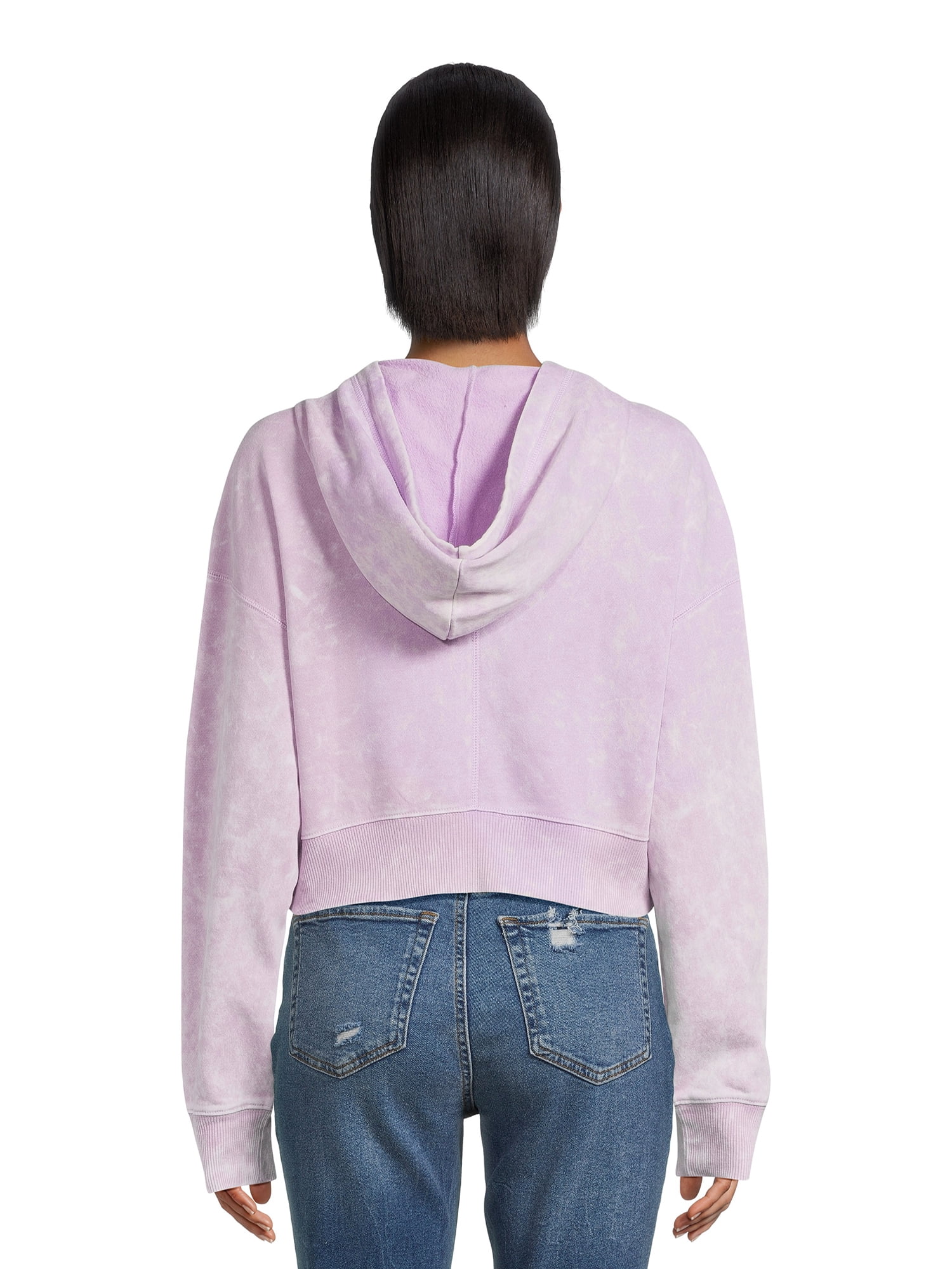 No Boundaries Juniors' Mineral Wash Zip Up Hoodie, Sizes XS-XXXL