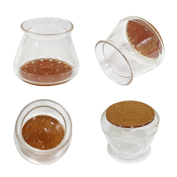 Protectores de suelo para patas de silla de silicona mejorados, 24 piezas de tapas transparentes para patas de silla, almohadillas protectoras para pies de muebles con parte inferior de fiel
