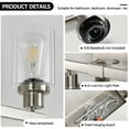 thumbnail image 4 of 8-Light Modern Bathroom Vanity Light, 51 Inch Wall Sconce with Clear Glass Shades, Dimmable E26 Base, Brushed Nickel, 4 of 11