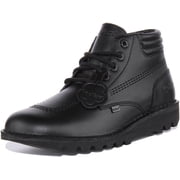 Kickers Kick Hi Padded Unisex Lace Up Leather Ankle Boot In Black Size 12M