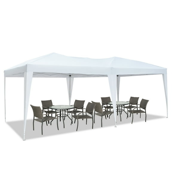 GoDecor 10'x 20' Pop Up Canopy Wedding Party Tent Outdoor Folding Gazebo Shade-No Sides White