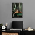 thumbnail image 3 of Elegant Tiger Bath Canvas Trendy Bathroom Art by Notoriart, Black Frame, 16" x 24", 3 of 7