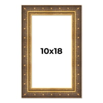 10x18 Frame Vintage Gold Solid Wood Picture Frame | 2.5 Inch Moulding Width | Ornate Bronze Museo