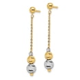 thumbnail image 2 of 14K Two-tone Polished and Textured Dangle Earrings 14k Yellow Gold Earrings, 2 of 2