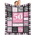 thumbnail image 1 of LHSHID 50th Birthday Gifts for Women 50 Year Old Gifts for Women 50 Birthday Gifts for Women 50th Birthday Gift Ideas 50th Birthday Gifts Throw Blanket 60"x80", 1 of 6