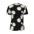 thumbnail image 5 of Wukai Daisies Flowers Print Men's Short-Sleeved Mesh T-Shirt,Quick-Dry Short Sleeve Workout T-Shirt-, 5 of 8