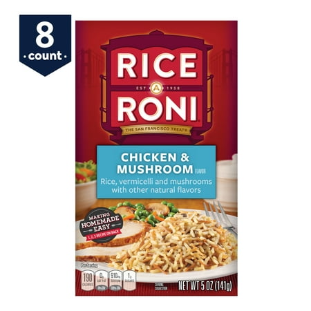(8 Pack) Rice-A-Roni Rice & Vermicelli Mix, Chicken & Mushroom, 5 oz (The Best Mushroom Risotto)