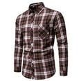 thumbnail image 2 of WXLWZYWL Mens Plaid Flannel Shirts-Long Sleeve Casual Button Down Cotton Shirts Pockets Multiple Color Options Slim Fit Outfit for Camp Hanging Out or Work, 2 of 6