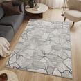 thumbnail image 2 of LiviNest 3D Art Living Room Rug: Modern Geometric Area Rug for Home Decor - 7x10 ft Gray Ivory Abstract Pattern - Soft Polyester & Jute Backing for High Traffic Areas, 2 of 5