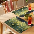 thumbnail image 4 of Modern Oil Painting Grassland Placemats Set of 2, Country Yellow Flower Plant Non-Slip Place Mats Washable Table Mats for Kitchen Dining Table Decorations Indoor/Outdoor, 4 of 9