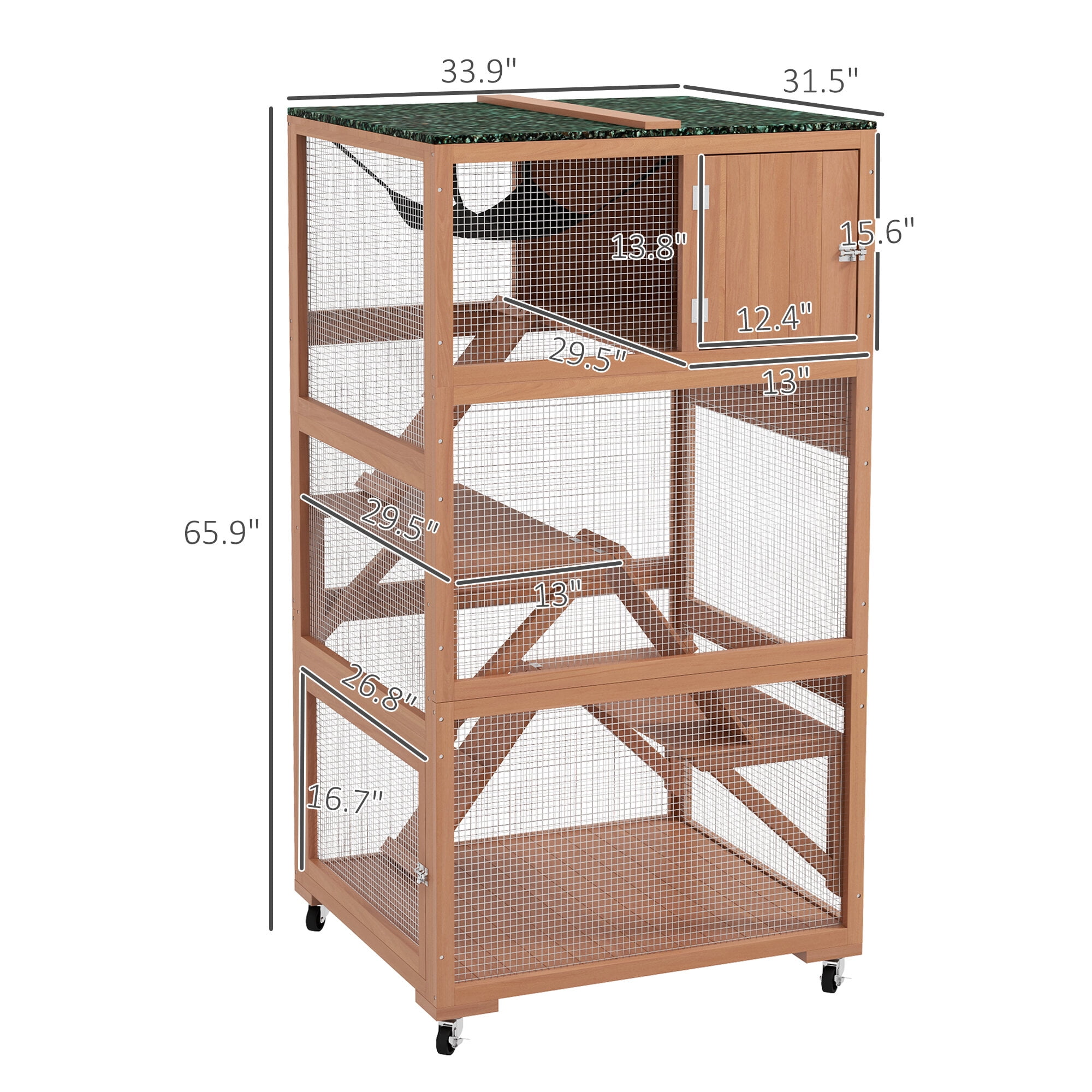 Dog Crate, Wooden Outdoor Cat Enclosure House,Pet House, Green,Orange Pet Playpen,Wood Chicken Coop, Pet Supplies Pens & Hutches