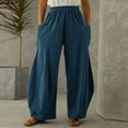 thumbnail image 2 of FNFYFH Clearance Ladies Plus Size High Waist Linen Pants, 2 of 3