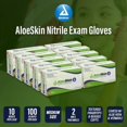 thumbnail image 3 of AloeSkin Pink Nitrile Medical Exam Gloves, Soothing Aloe Vera, 2 mil, Powder Free, 3 of 7