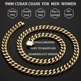 thumbnail image 5 of Tilga Christmas gift, silver/14K gold plated men's necklace, 5mm/7mm/9mm stainless steel Cuban chain necklace, men's necklace length 18-24 inches., 5 of 6