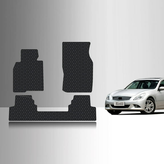 ToughPRO Front   2nd Row Mats Compatible with Infiniti G37 2008 Coupe - All Weather Heavy Duty (Made in USA) Black Rubber