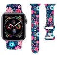 thumbnail image 1 of Correa De Reloj Deportivo Compatible Con Apple Watch Band 38 Mm, 40 Mm, 41 Mm, Correa Deportiva De Silicona Suave Con Estampado Floral Para Mujer, Pulseras De Repuesto Para Iwatch Series Ultra 9 8 7 6, 1 of 5