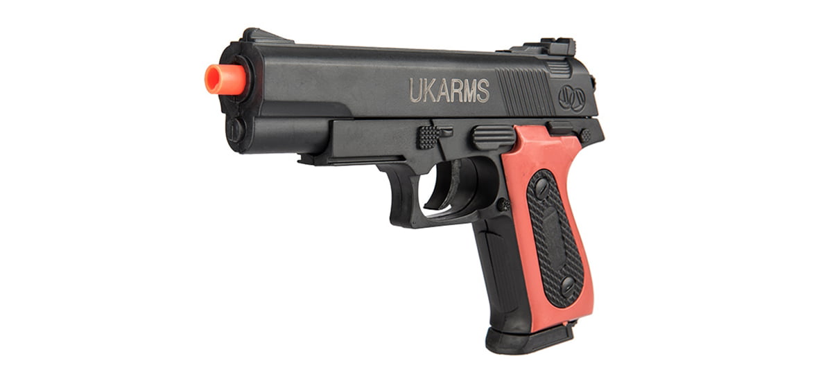 Airsoft Spring Powered Gun Ukarms G29B Diecast Metal Black Pistol 200 6mm BB 