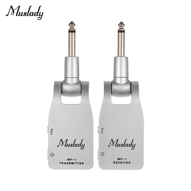 Muslady 2.4G Wireless Guitar System Transmitter & Receiver Built-in Rechargeable Lithium Battery 30M Transmission Range for Electric Guitar Bass