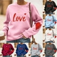thumbnail image 6 of qucoqpe Valentines Day Sweatshirts Women Valentine Crewneck Sweatshirt Love Heart Long Sleeve Pullover Shirts Tops, 6 of 6