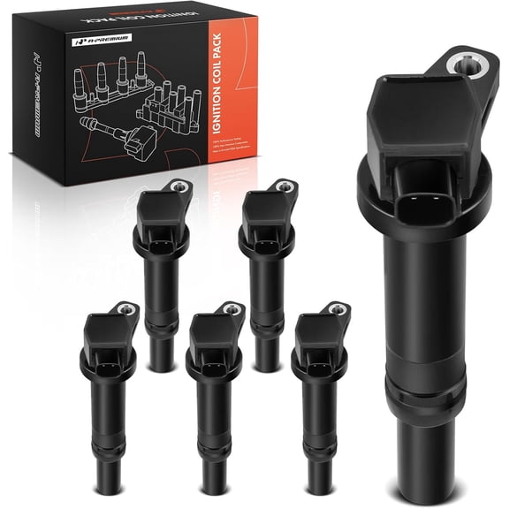 A-Premium Ignition Coils Pack Compatible with Hyundai Santa Fe 2007-2009 Kia Magentis Optima Rondo 2006-2011 V6 2.7L(2-Pins) 6-PC Set