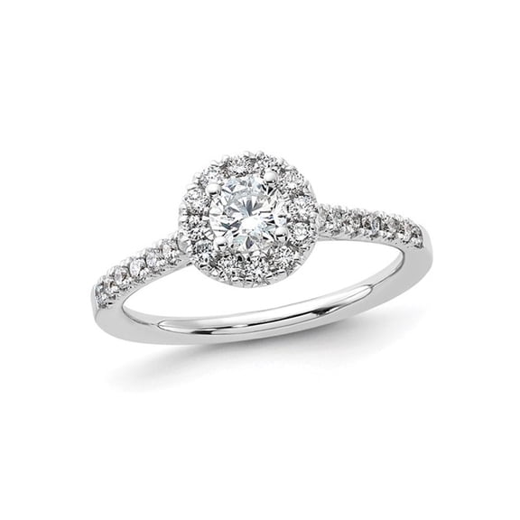 3/4 Carat (Ctw G-H, SI1-SI2) Lab Grown Diamond Engagement Halo Ring in 14K White Gold for Women