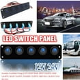 thumbnail image 1 of 5 Gang Marine Ignition Toggle Rocker Switch Panel Waterproof For RV boat Vehicles truck trailer Yacht (), 1 of 9