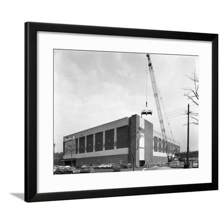 Lifting Heat Exchangers into Place, Silver Blades Ice Rink, Sheffield, South Yorkshire, 1966 Framed Print Wall Art By Michael