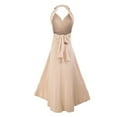 thumbnail image 2 of Lu's Chic Women's Evening Gown Summer Hoco Cocktail Prom Banquet Fit and Flare Mid Calf Homecoming Dresses Golden 8, 2 of 3