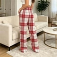 thumbnail image 5 of LUVDA Womens Plaid Pajama Pants Flannel Casual Stretch Wide Leg Pj Pants with Pockets Comfy Soft Lounge Sleepwear, 5 of 5