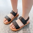thumbnail image 2 of TOWED22 Girls Cute Heart Sandals Open Toe Summer Flats Dress Sandals Shoes Black,13, 2 of 6