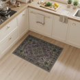 thumbnail image 2 of ODIKA 3'x5' Washable Throw Rug Insect Mystical Gothic Scroll Border Moth Boho Witchy Vintage Refined Structured for Entryway, Kitchen, Mudroom, Stain Resistant, Low Profile, Non-Slip, 2 of 7