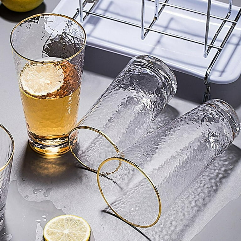 1pc Glass Cup, Daily Clear Textured Water Cup For Home