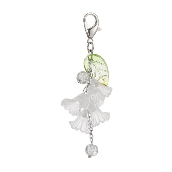 XISAOK Eye Catching Acrylic Keychain Colorful Flower Leaf Keyring Blossom Key Chain