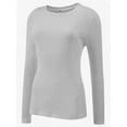 thumbnail image 2 of Womens Pullover Long Sleeve Crewneck Shirts Ribbed Knit Slim Fitted Casual Jumper Tops, 2 of 5
