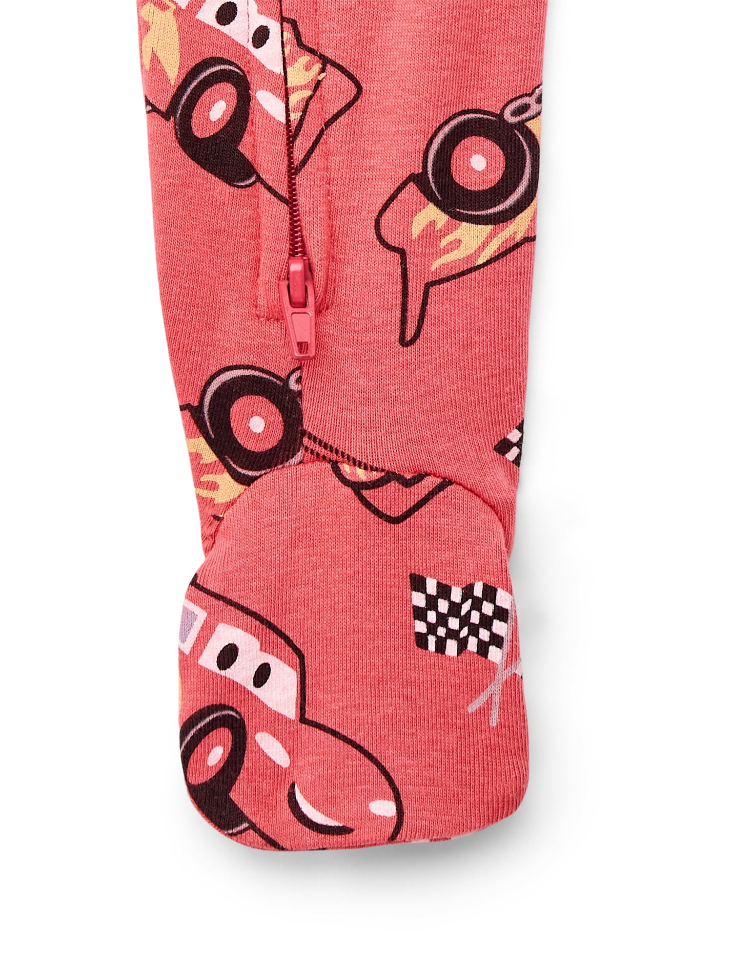 Disney Cars Baby Boys or Girls Two-Way Zip Front Footed Pajama One-Piece, Sizes 0-6/9M