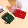 thumbnail image 2 of Monedero de mujer con cremallera de lichi, de piel suave, monedero, cartera, marea, 2 of 6