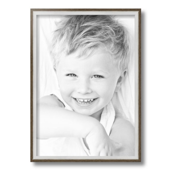 ArtToFrames 12" x 17" Silver with Stained Grey Picture Frame, 12x17 inch Silver Wood Poster Frame (WOM-4767)