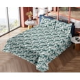 thumbnail image 4 of Ambesonne Bird Print Fitted & Flat Sheet with Shams 4 Pcs Set, Goldfinch Floral Spring, King, Hunter Green and Pale Grey, 4 of 5