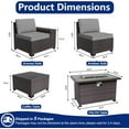 thumbnail image 5 of ASJMR 7 Pieces Wicker Patio Furniture Set With Gas Fire Pit Table,Outdoor Rattan Sectional Sofa Conversation Set With Cushions & Coffee Table,Gray, 5 of 10