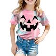 thumbnail image 5 of Qopobobo Girl Halloween T-Shirt Halloween Shirt Toddler T-Shirt Boys Girls Ghost Graphic Tee Kids Spooky Season Tops 4T 5T(Light Pink, 4-5 Years), 5 of 5