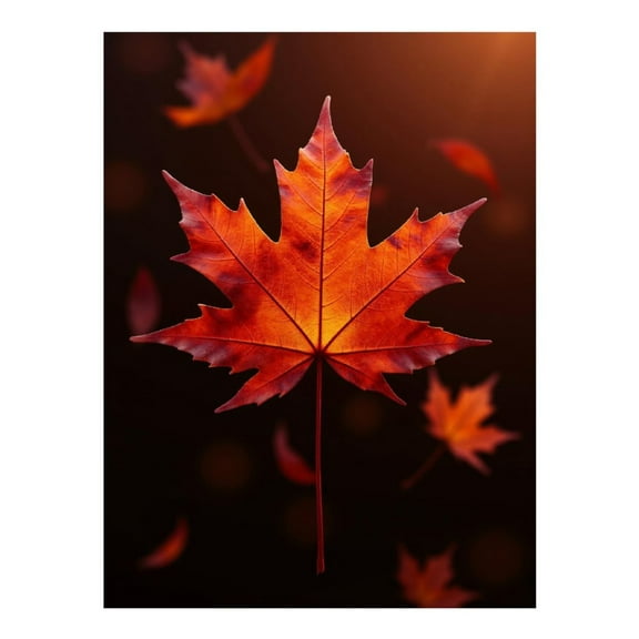 Diamond Art Kit for Adults, Autumn Maple Leaf Silhouette Diamond Painting for Adults Beginners, 5D DIY Diamond Art Painting Kits, Colorful Diamond Painting Craft for Home Decor 12x16