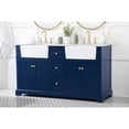 thumbnail image 3 of Elegant Decor Franklin 60" Aluminum MDF Double Bathroom Vanity in Blue, 3 of 3