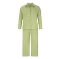 thumbnail image 5 of Ensemble 2 Pcs pour Femmes, Chemise Boutonnée et Pantalon Large Décontracté, 5 of 5
