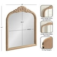 thumbnail image 5 of Kate And Laurel Arendahl Traditional Arch Wall Mirror, 28 x 30, Light Natural, Vintage Baroque-Inspired Wooden Arched Bathroom Mirror for Over Sink with Ornate Carved Crown, 5 of 8