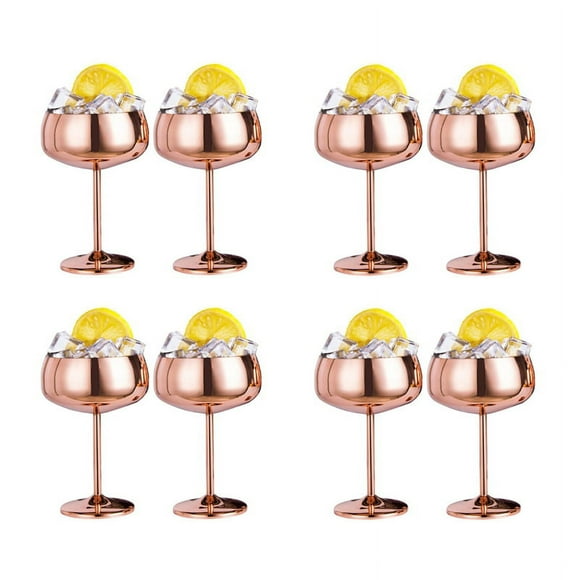 Copper Coupe Champagne Glasses Set Of 8 Stainless Steel Vintage Cocktail Glass Wine Goblet