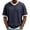 Navy, variant on LMOIPLI Mens T-Shirts Waffle Knit Crewneck Color Block Short Sleeve Dress Shirts Vintage Loose Fit Textured Summer Tops White XL