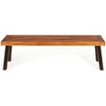 thumbnail image 4 of Topbuy Banc d'Extérieur en Bois d'Acacia Naturel pour Patio, Sans Dossier, Banc de Salle à Manger en Bois, 4 of 5