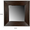 thumbnail image 4 of Benjara 24 Inches Square Wood Encased Wall Mirror, Brown, 4 of 7