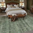 thumbnail image 4 of BERTHMEER 8'x10' Vintage Green Area Rugs for Living Room Bedroom Dining Room Non Slip Washable Farmhouse Office Oriental Distressed Rugs Carpets, 4 of 7